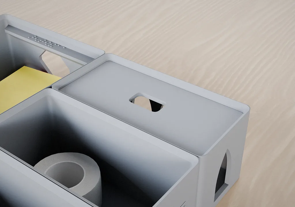 Fitted lids. Add or remove a fitted lid when a module needs protection, stacking or portability.