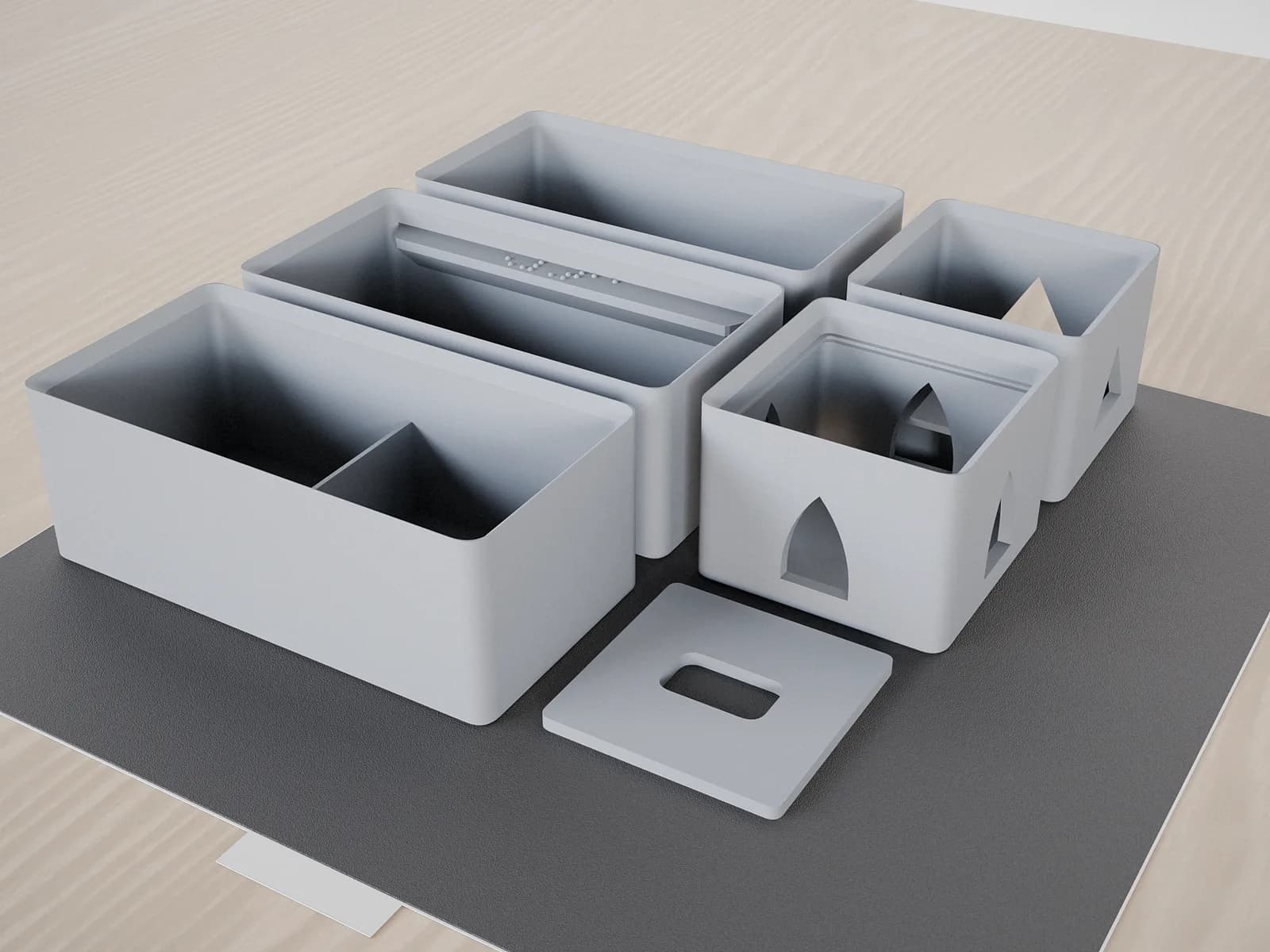 Exported modules arranged on a printer plate